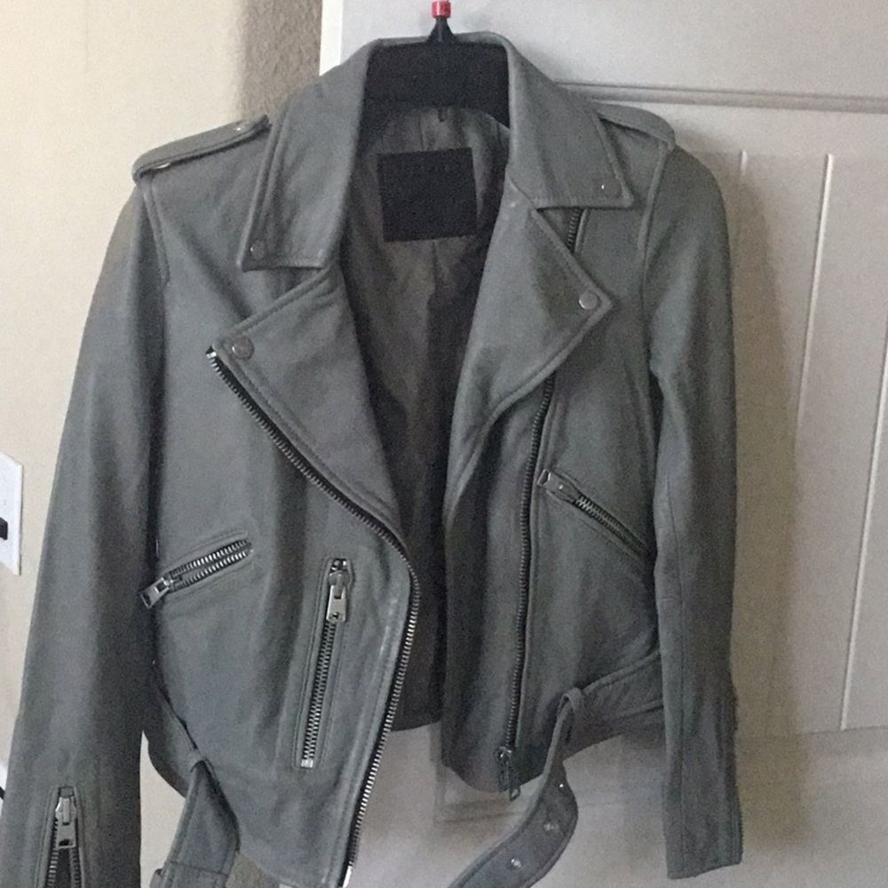 Balfern Belted Leather Biker Jacket All Saints - Picture 4 of 9